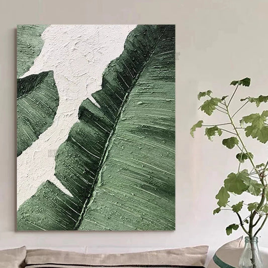 Green Leaves Oil Painting